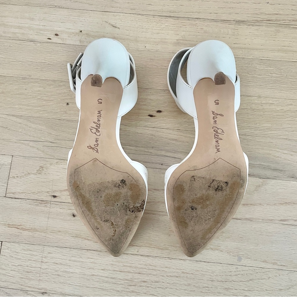 Sam Edelman White Floral Cutout Ankle Strap Odynna Pumps - Picture 5 of 5